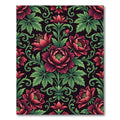 Ornate Crimson Floral Garland Rug