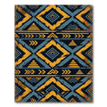 Bold Geometric Teal Ochre Diamond Rug