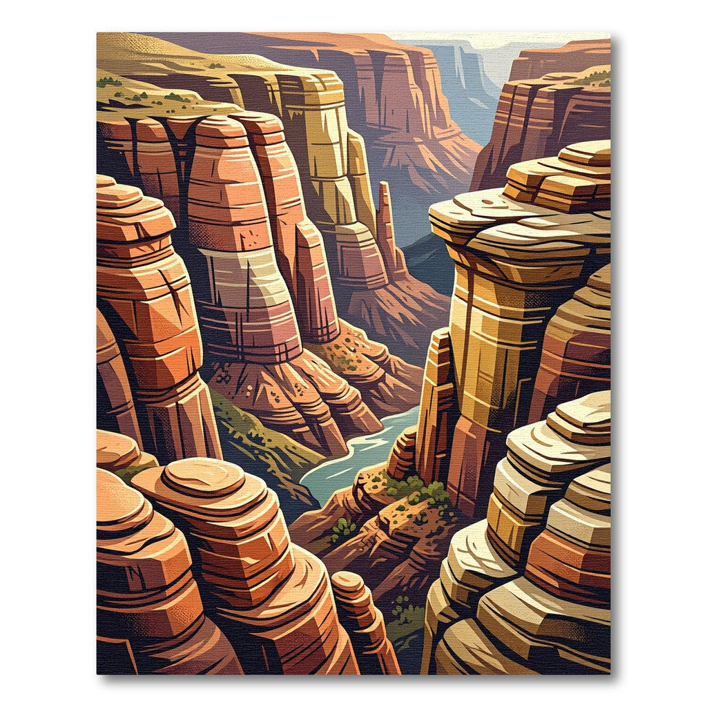Grand Canyon Terracotta Layered Landscape Rug