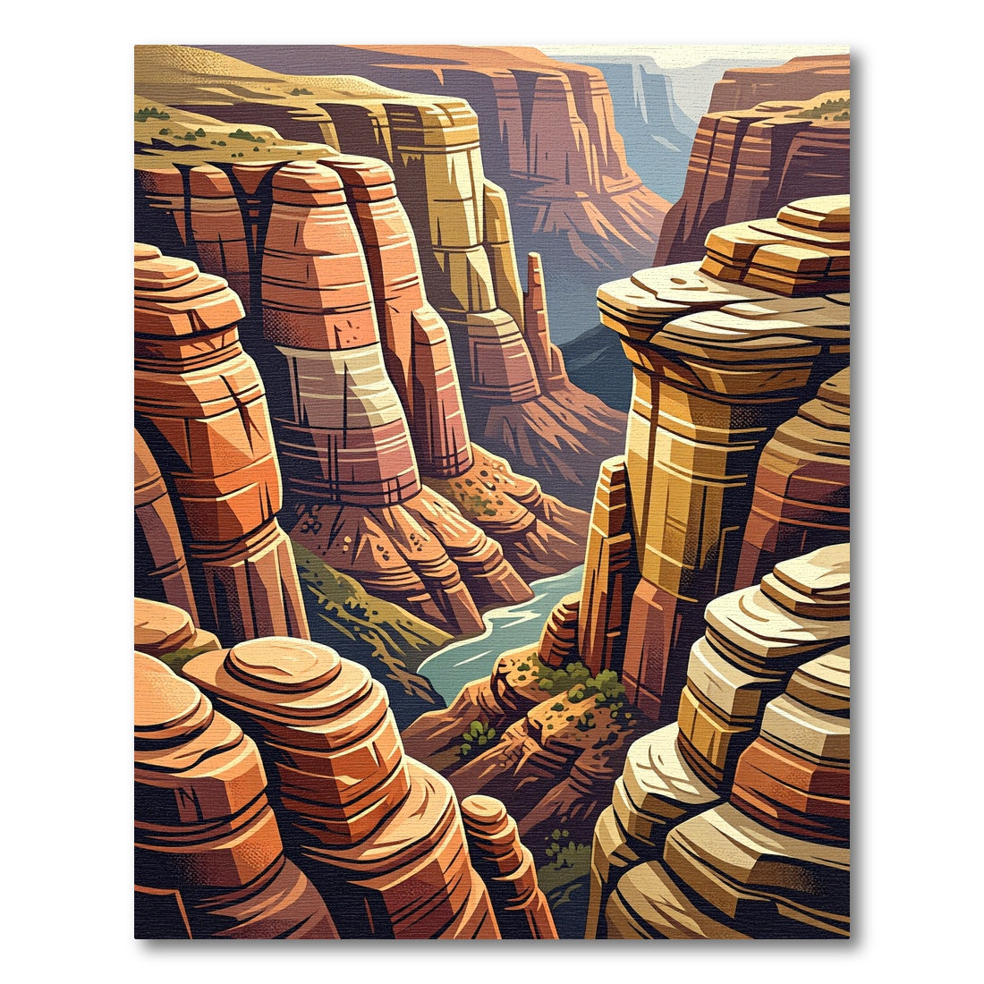 Grand Canyon Terracotta Layered Landscape Rug