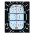 Contemporary Ice Hockey Rink Grid Rug