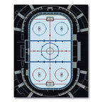 Contemporary Ice Hockey Rink Grid Rug