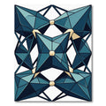 Geometric Teal Crystal Facet Symmetry Rug