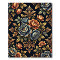 Royal Blue Orange Floral Acanthus Rug