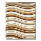 Earthy Brown Wavy Organic Stripe Rug
