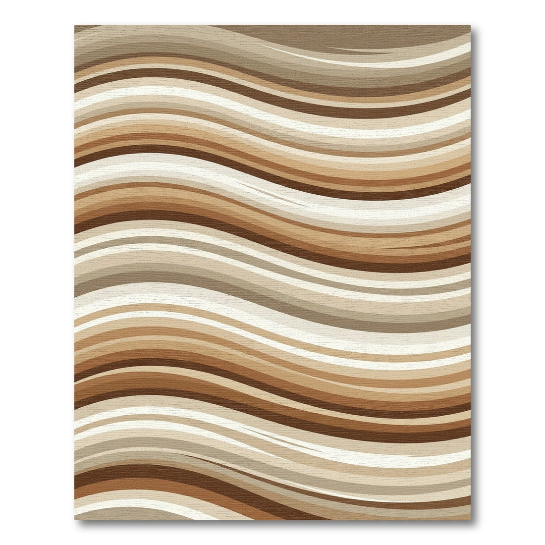 Earthy Brown Wavy Organic Stripe Rug