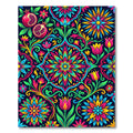 Vibrant Pomegranate Floral Medallion Rug