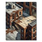 Urban Rooftop Mud Splash Texture Rug