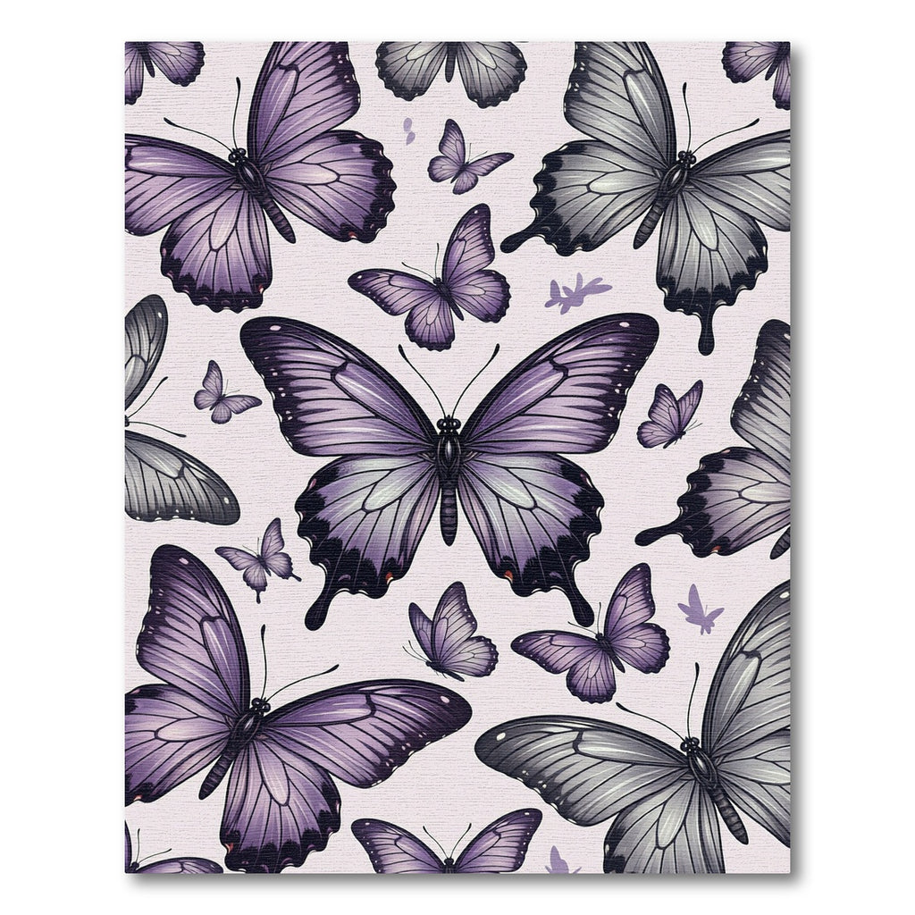 Ethereal Lilac Butterfly Garden Art Rug