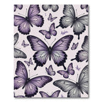 Ethereal Lilac Butterfly Garden Art Rug