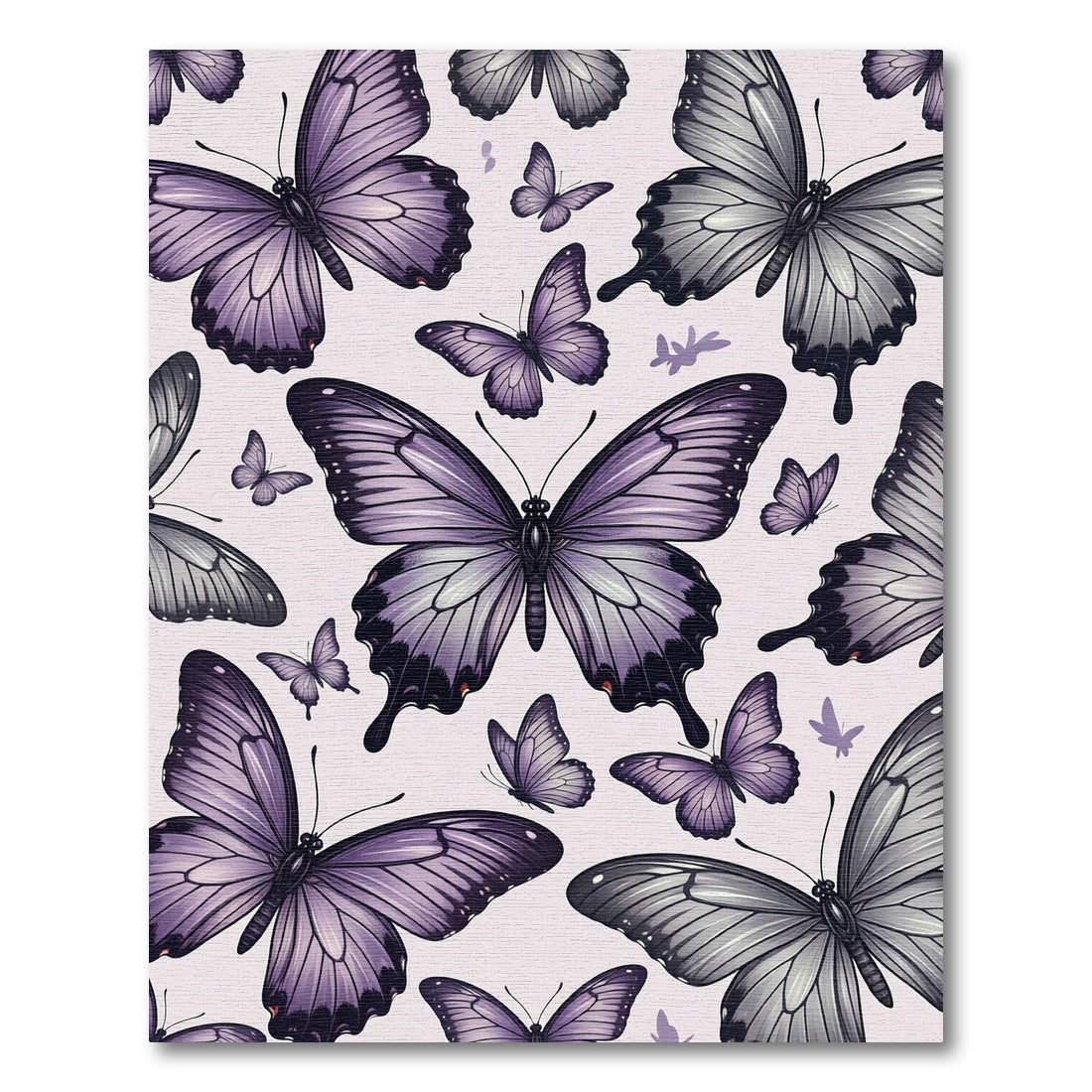 Ethereal Lilac Butterfly Garden Art Rug