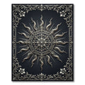 Ornate Silver Sun Filigree Border Rug