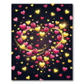 Pink Yellow Hearts Raspberry Glow Rug