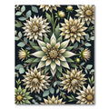 Golden Floral Bouquet Dark Botanical Rug