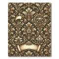 Antique Gold Floral Damask Scroll Rug