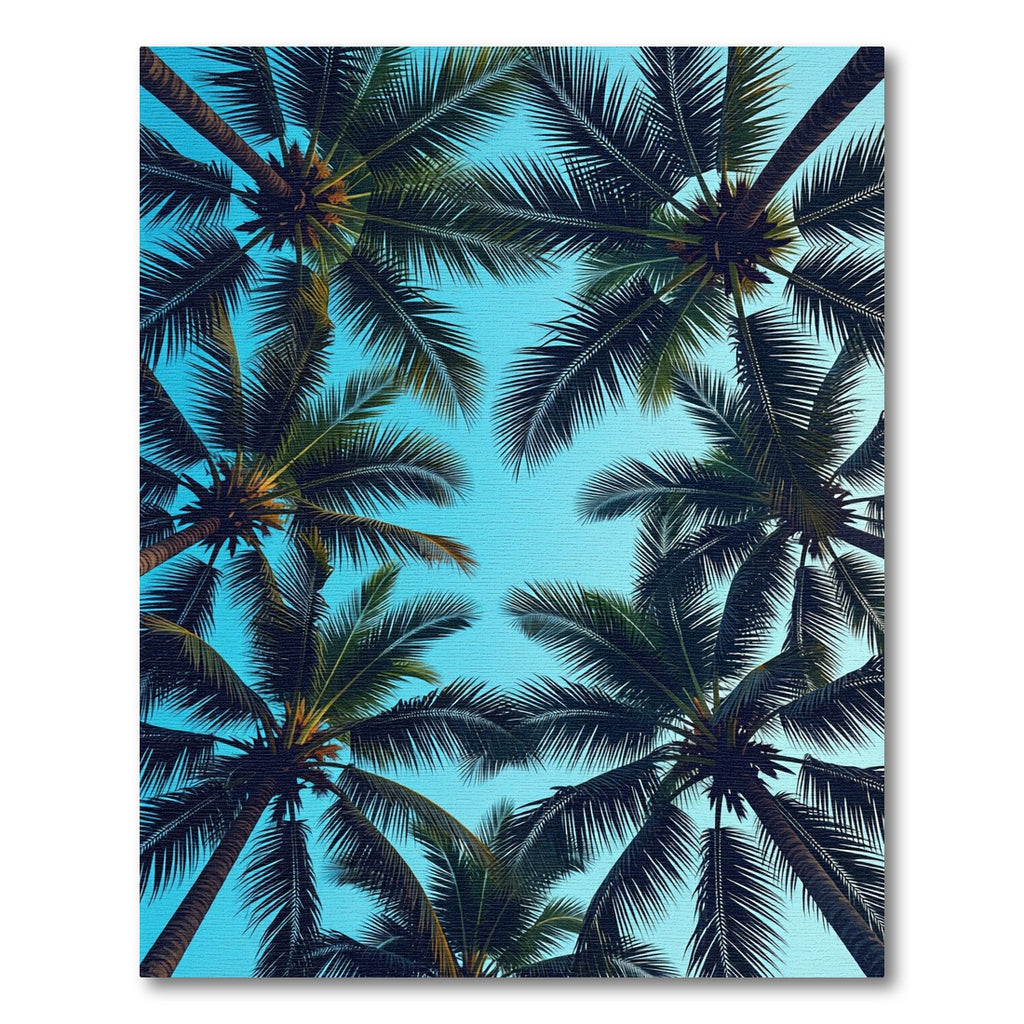 Tropical Palm Frond Sky View Rug