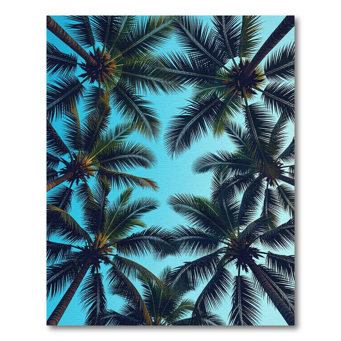 Tropical Palm Frond Sky View Rug