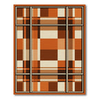 Earthy Terracotta Plaid Windowpane Rug