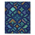 Ornate Azure Regal Filigree Tile Rug