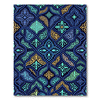 Ornate Azure Regal Filigree Tile Rug