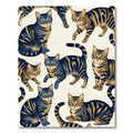 Charming Blue And Gold Tabby Cats Rug