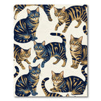 Charming Blue And Gold Tabby Cats Rug