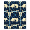 Navy Blue Nautical Sailboat Starry Grid Rug