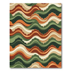 Retro Earthy Wave Horizon Composition Rug