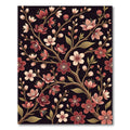 Elegant Dark Cherry Blossom Branches Rug