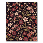 Elegant Dark Cherry Blossom Branches Rug