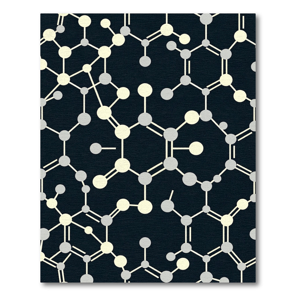 Cream and Gray Molecular Network Rug