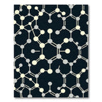 Cream and Gray Molecular Network Rug