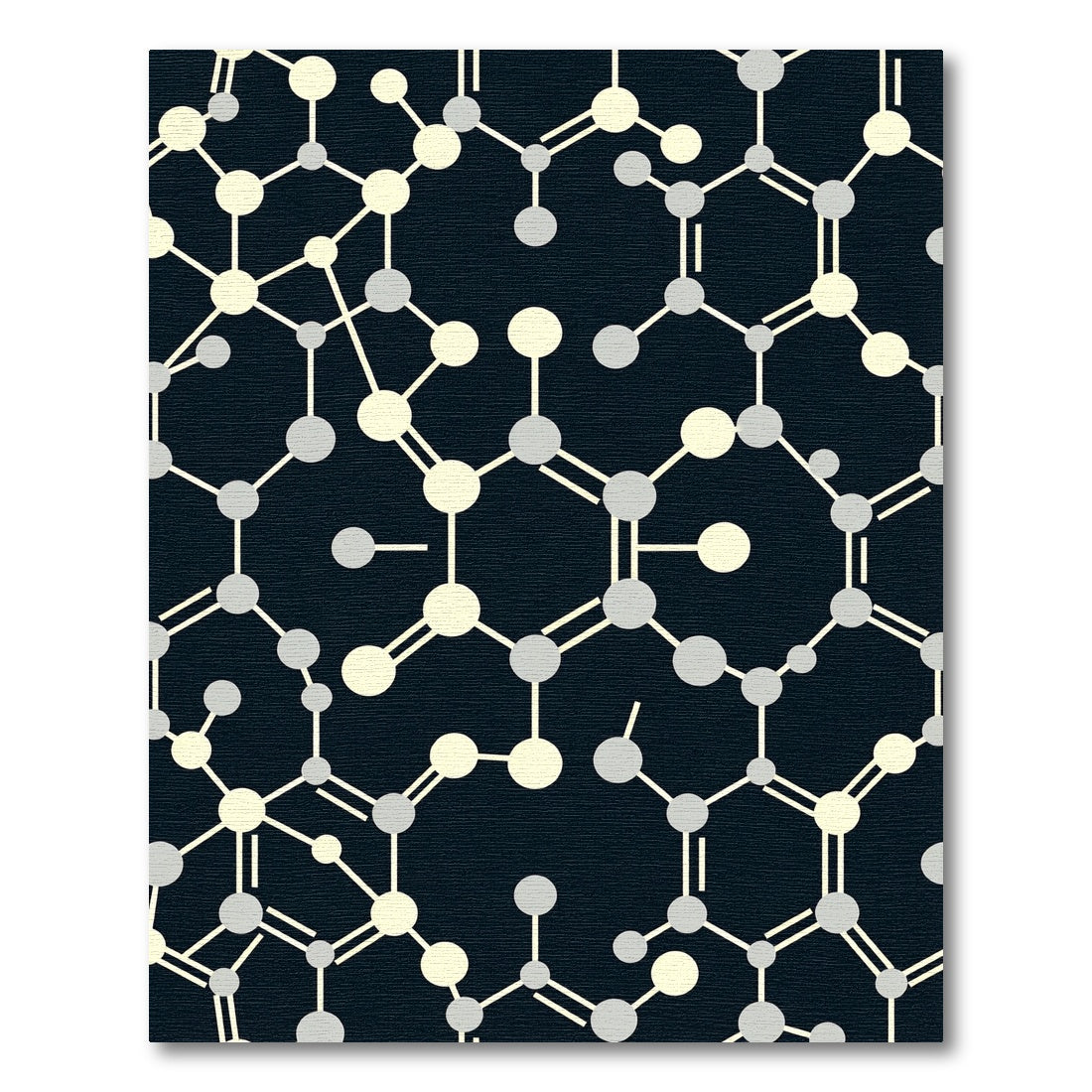 Cream and Gray Molecular Network Rug