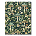 Sage Green Mushroom and Daisy Meadow Rug