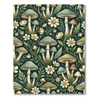 Sage Green Mushroom and Daisy Meadow Rug