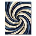 Modern Navy and Cream Spiral Vortex Rug