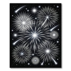 Midnight Starburst Comet Burst Rug