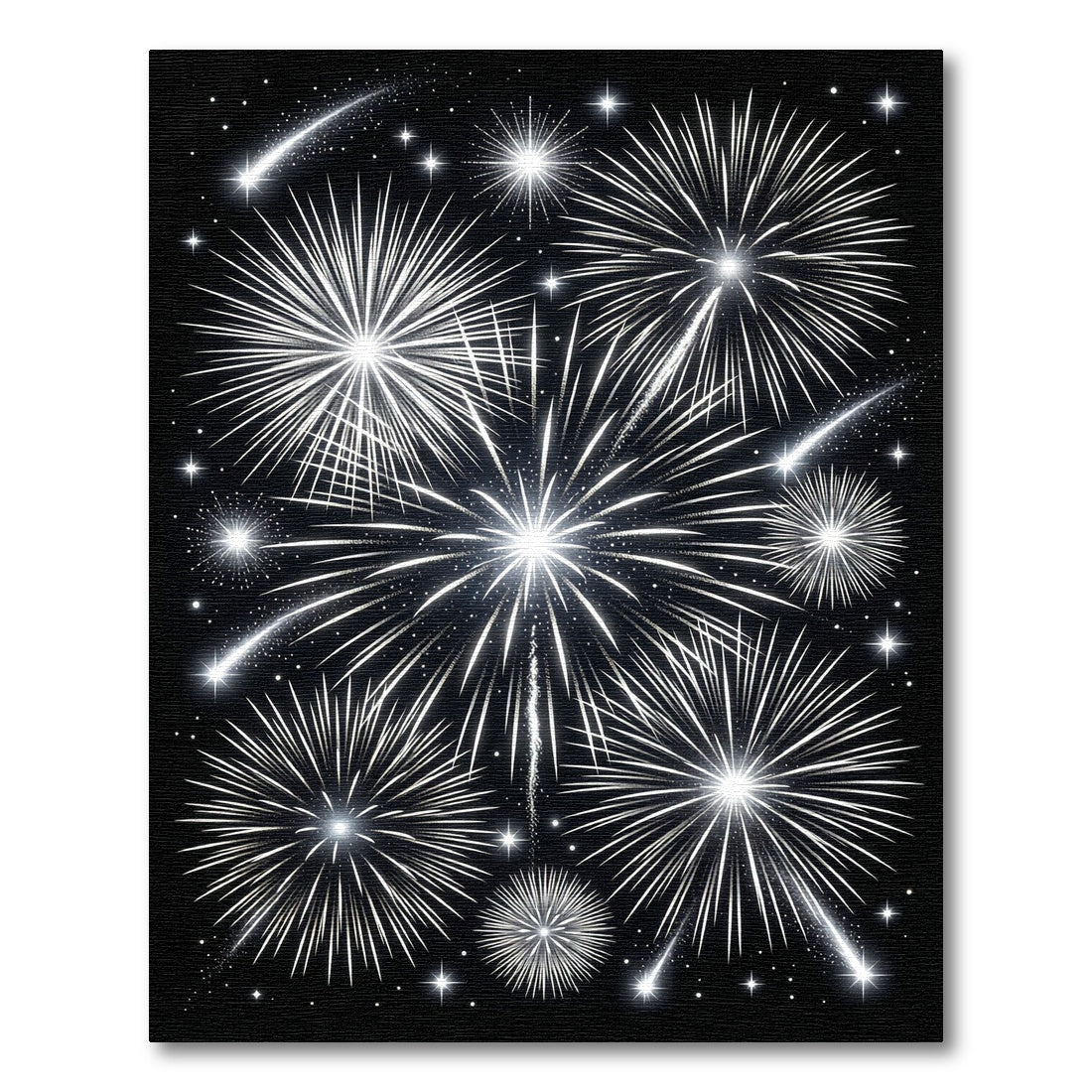 Midnight Starburst Comet Burst Rug