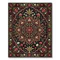 Intricate Crimson Gold Floral Medallion Rug