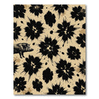 Rustic Black Splatter Flower Pig Rug