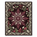 Ornate Crimson Floral Star Medallion Rug