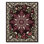 Ornate Crimson Floral Star Medallion Rug