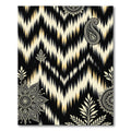 Cream Black Chevron Paisley Mandala Rug