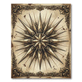 Vintage Golden Compass Star Medallion Rug