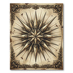 Vintage Golden Compass Star Medallion Rug