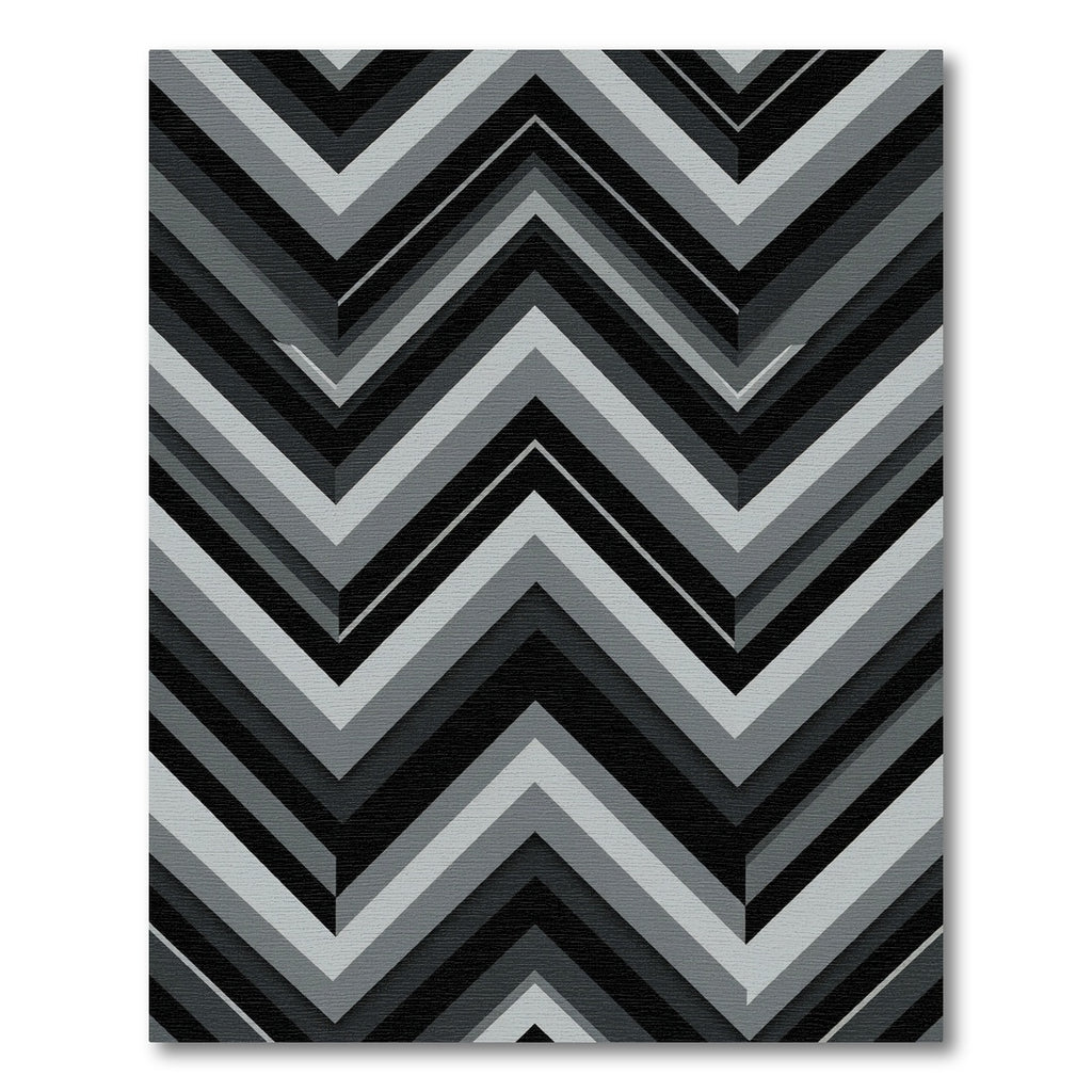 Monochrome Geometric Chevron Zigzag Art Rug