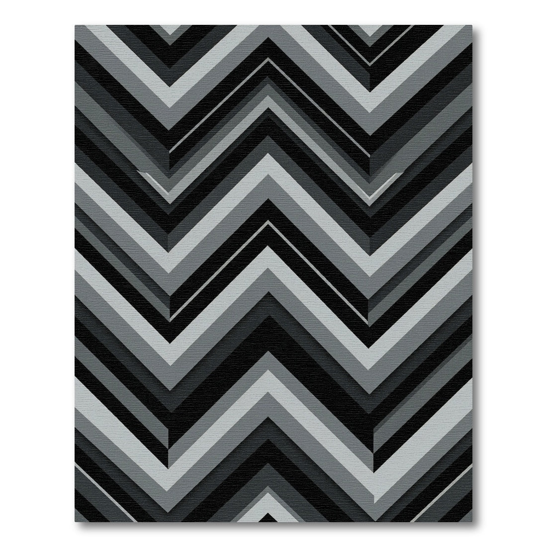 Monochrome Geometric Chevron Zigzag Art Rug