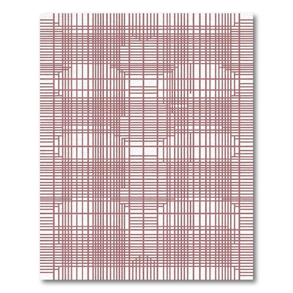 Rose Red Grid Illusion Rug