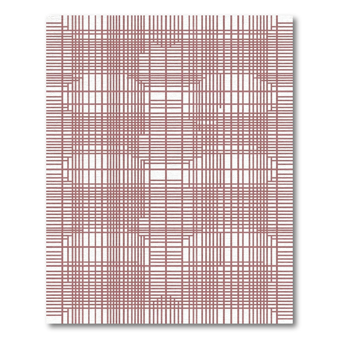 Rose Red Grid Illusion Rug