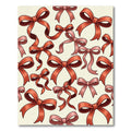 Elegant Crimson Ribbon Bow Illustration Rug